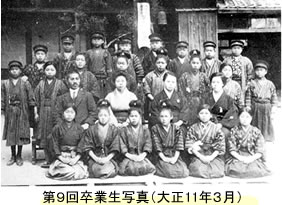 第9回卒業生写真(大正11年3月)