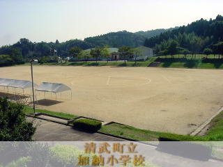 校舎から運動場を見た様子です
