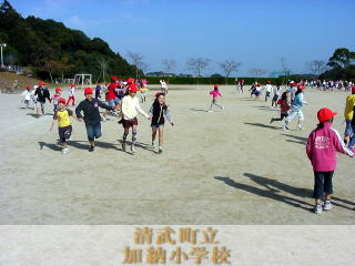 楽しそうに「しっぽとりゲーム」をしていました。